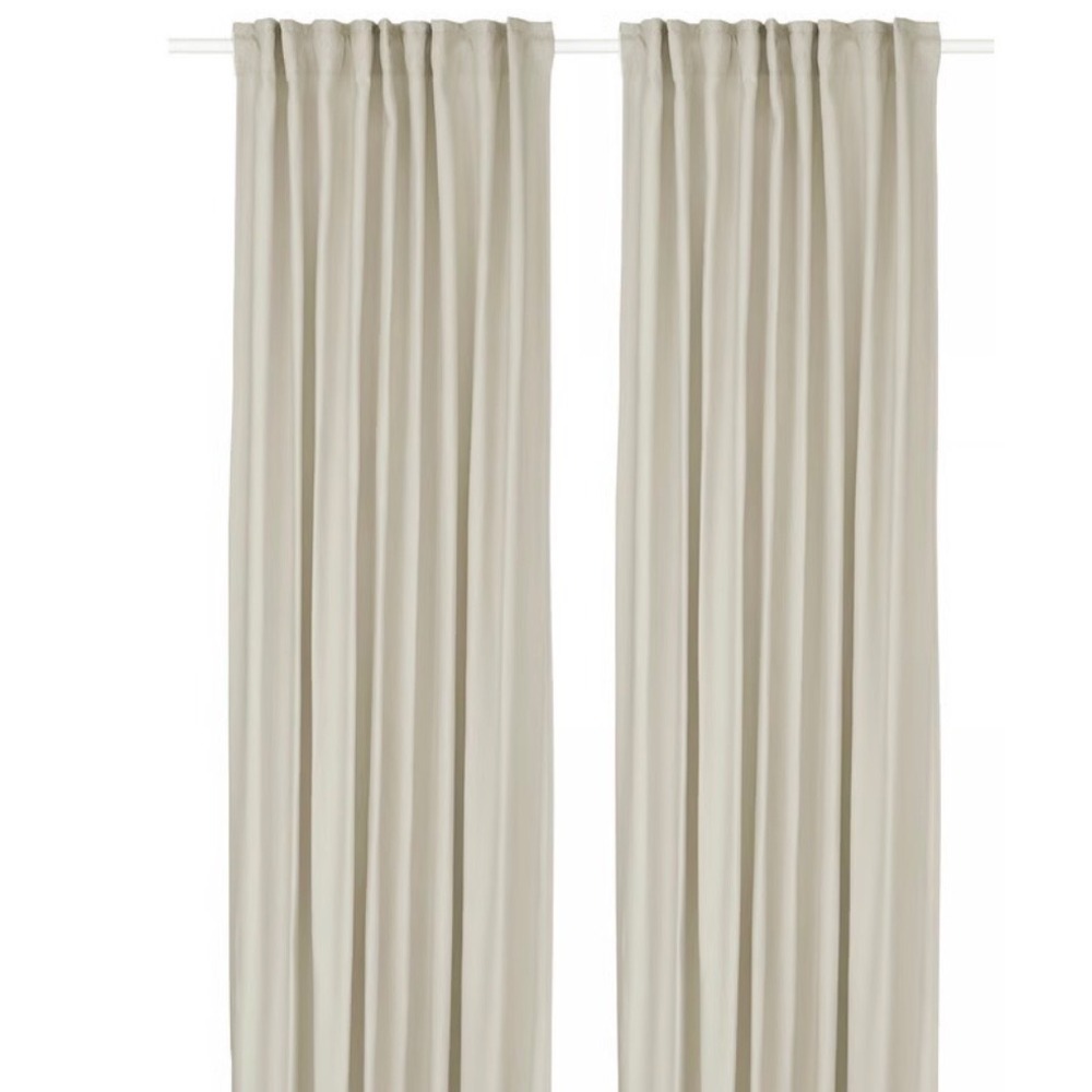 IKEA GINSTMOTT Curtains 1 Pair Light Beige Room Darkening 57x98 805.971.71